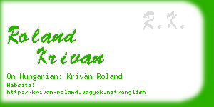 roland krivan business card